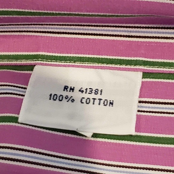 Polo Ralph Lauren Oxford Men's 2XL 120's Poplin Pink Stripe LS Button Down Shirt - Picture 10 of 10